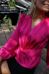 TIKI LS TWIST BLOUSE - PINK