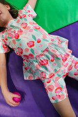 ALMA-BICYCLE-SHORTS (KIDS) - MINT PINK FLOWER