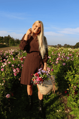 FIGA WRAP DRESS - BROWN