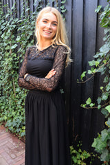 LISA LS LACE BLOUSE 2 - BLACK