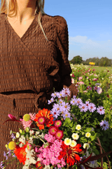 FIGA WRAP DRESS - BROWN