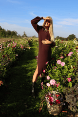 ENA-LS-DRESS - DARK BROWN