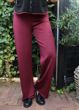 HENNE WIDE PANTS - BORDEAUX