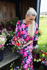 FIONA-PANTS - PINK RED FLOWER