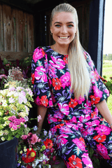 FIONA-PANTS - PINK RED FLOWER