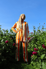 FELINA-LS-SHIRT - ORANGE GOLD STRIPE