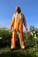 FELINA-LS-SHIRT - ORANGE GOLD STRIPE