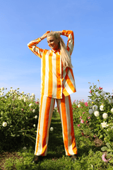 FELINA-LS-SHIRT - ORANGE GOLD STRIPE