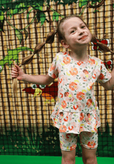 ALMA-BICYCLE-SHORTS (KIDS) - CREAMY PEACH FLOWER