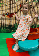 ALMA-SS-BABYDOLL-DRESS (KIDS) - CREAMY PEACH FLOWER