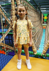 ALMA-FRILL-T-SHIRT (KIDS) - YELLOW GREEN FLOWER