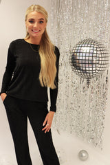 NUNO-LS-BOXY-BLOUSE - BLACK