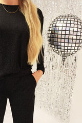 NUNO-LS-BOXY-BLOUSE - BLACK