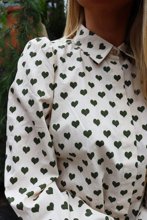 FLORA-LS-BLOUSE - ARMY HEART
