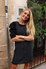 COCO DRESS - Grey Black