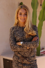 ALMA-LS-TOP - MOCCA BROWN LACE