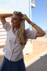 FLORA-SS-BLOUSE - CUTE BOW ROSE