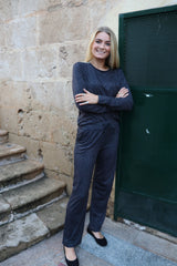 ALMA-LS-U-TSHIRT - DARK GRAY LALA