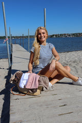 ULLA-STRIPE-TSHIRT - NAVY WHITE STRIPE