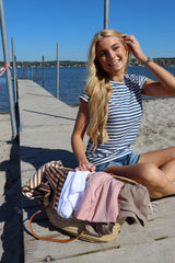ULLA-STRIPE-TSHIRT - NAVY WHITE STRIPE