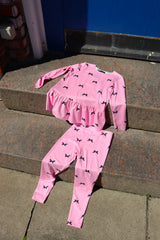 ALMA-LS-FRILL-TSHIRT (KIDS) - PINK BOW