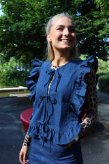 ASTA-FRILL-VEST - BLUE DENIM