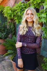 MESH LS TSHIRT - BORDEAUX LUX LEO