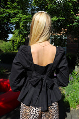 AMBER-LS-BLOUSE - BLACK