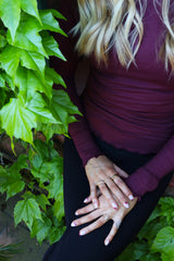 NATALIA LS ROUND NECK BLOUSE - BORDEAUX