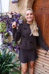 FRO BOW PULLOVER - BROWN BLACK BOW