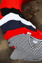 ULLA-SS-VNECK-TSHIRT - NAVY