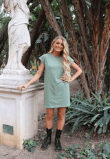 ULLA-TSHIRT-DRESS - DUSTY LIGHT ARMY
