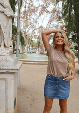 ULLA-TSHIRT - DUSTY LIGHT BROWN