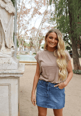 ULLA-TSHIRT - DUSTY LIGHT BROWN