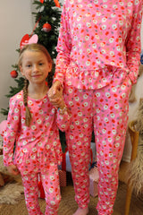 ALMA-LS-FRILL-TSHIRT (KIDS) - SANTA PINK