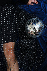 TULLE HEART SKIRT - BLACK SMALL SILVER HEARTS