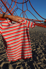 NATALIA-SS-BLOUSE-KIDS - CREME ORANGE BLUE STRIPE