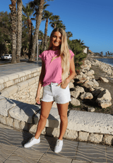 WOOL T-SHIRT - BARBIE PINK