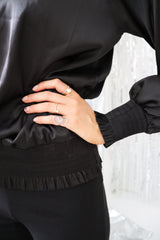 LAILA-LS-BLOUSE - BLACK
