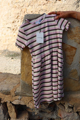 NATALIA-SS-DRESS-KIDS - BROWN ROSE CREME STRIPE