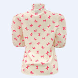 IANNA-SS-BLOUSE - CHECK BOW
