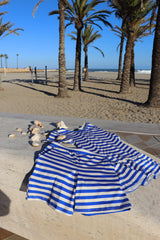 ALMA-SHORTS (KIDS) - STRIPE IVORY COBOLT