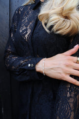 LACY LS SHIRT - BLACK LACE