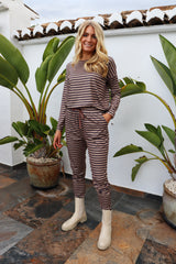 ALMA-PANTS - BROWN STRIPE