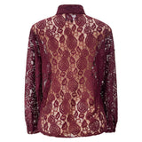 LACY LS SHIRT - BORDEAUX LACE