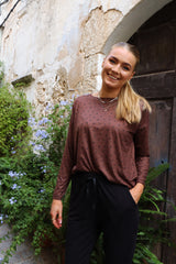 ALMA-LS-TOP - BROWN BLACK HEART