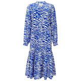 MAG-LS-VNECK-DRESS - COBOLT ZEBRA