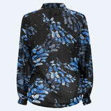 MAG-LS-VNECK-SHIRT - BLACK BLUE BUTTERFLY