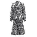 MAG-LS-VNECK-DRESS - GRAY LUREX LEO