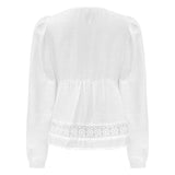 MERLE-LS-TIE-BLOUSE - WHITE